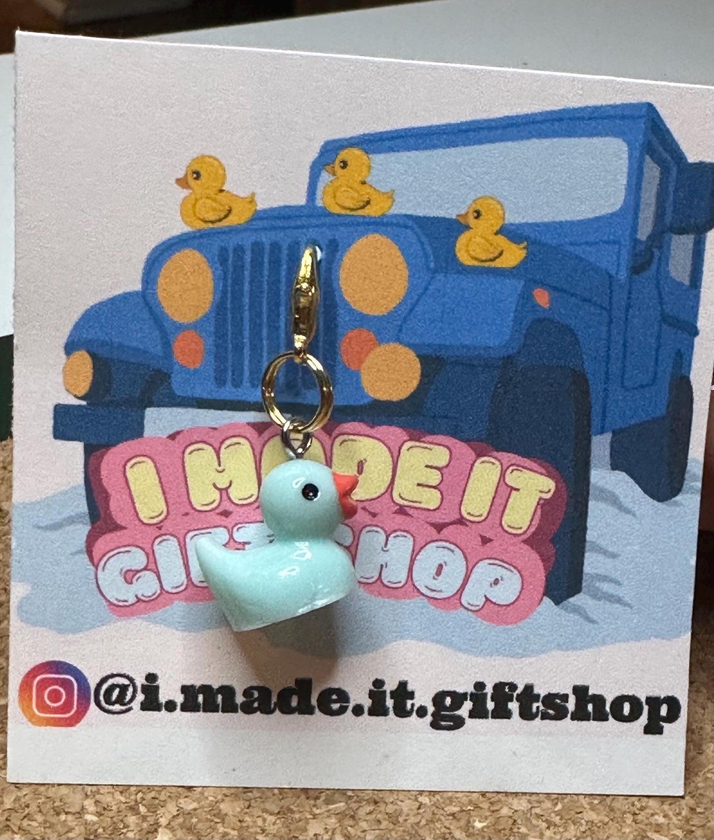 Jeep Rubber duck charms for jeep lovers keychain in pink, yellow, white, and blue Jeep Duck, Jeep, Rubber Duck, Keychain Charm