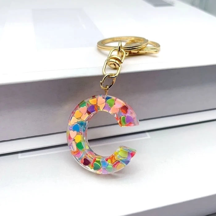 RESIN ALPHABET KEYCHAIN