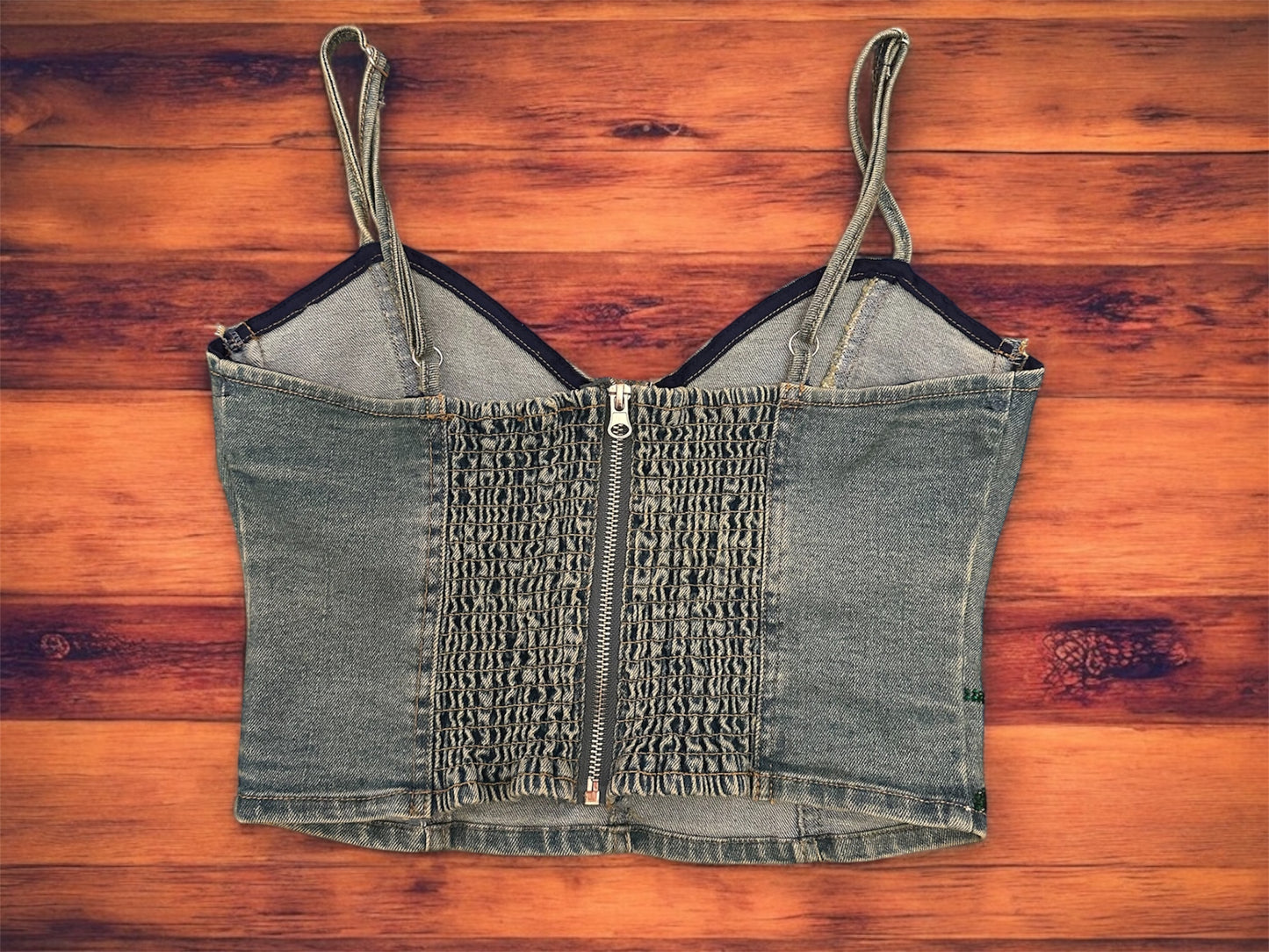 Denim Bedazzled Bustier - Women's M - Unique Design