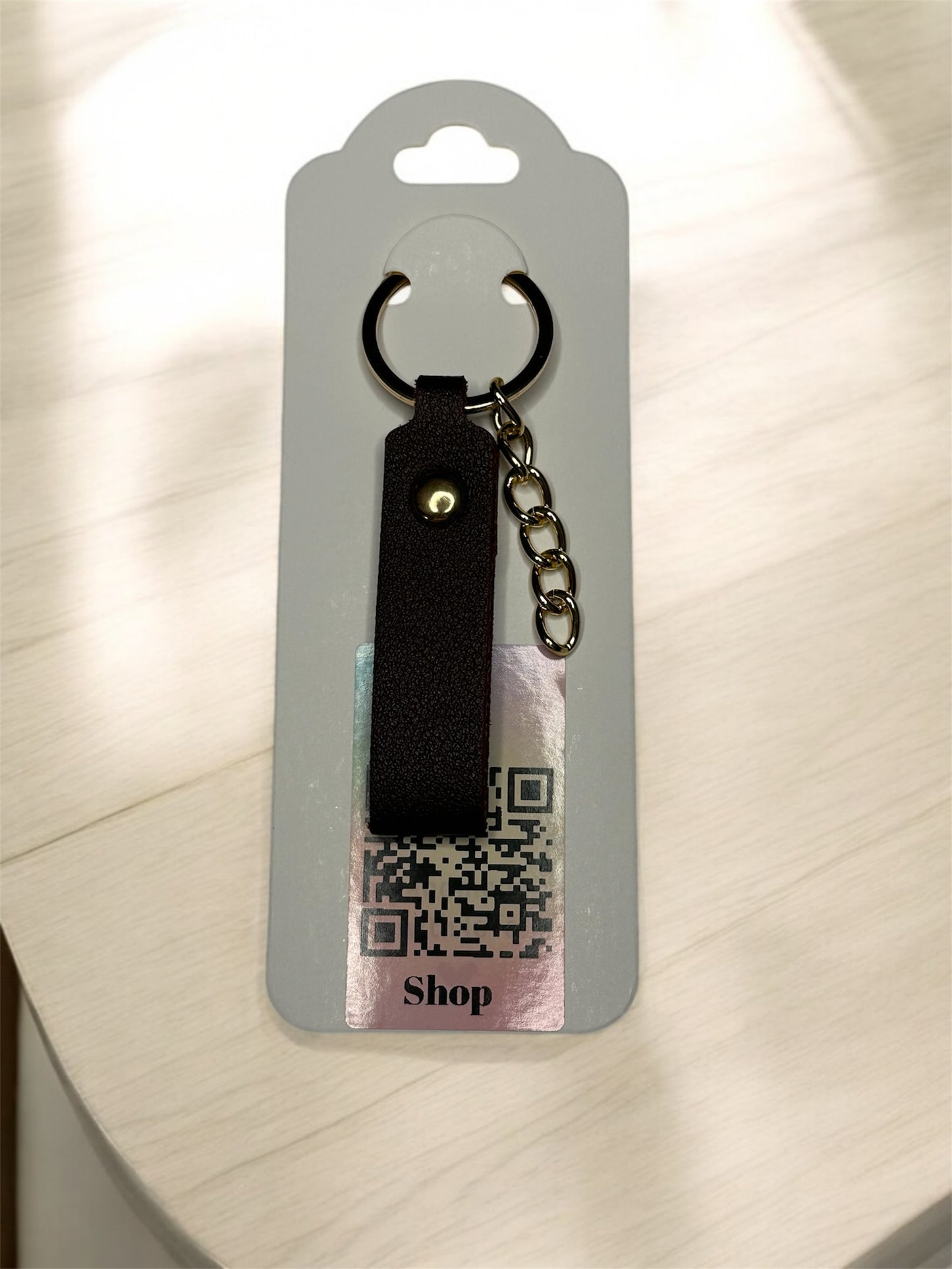 Charm Leather Strap Keychain