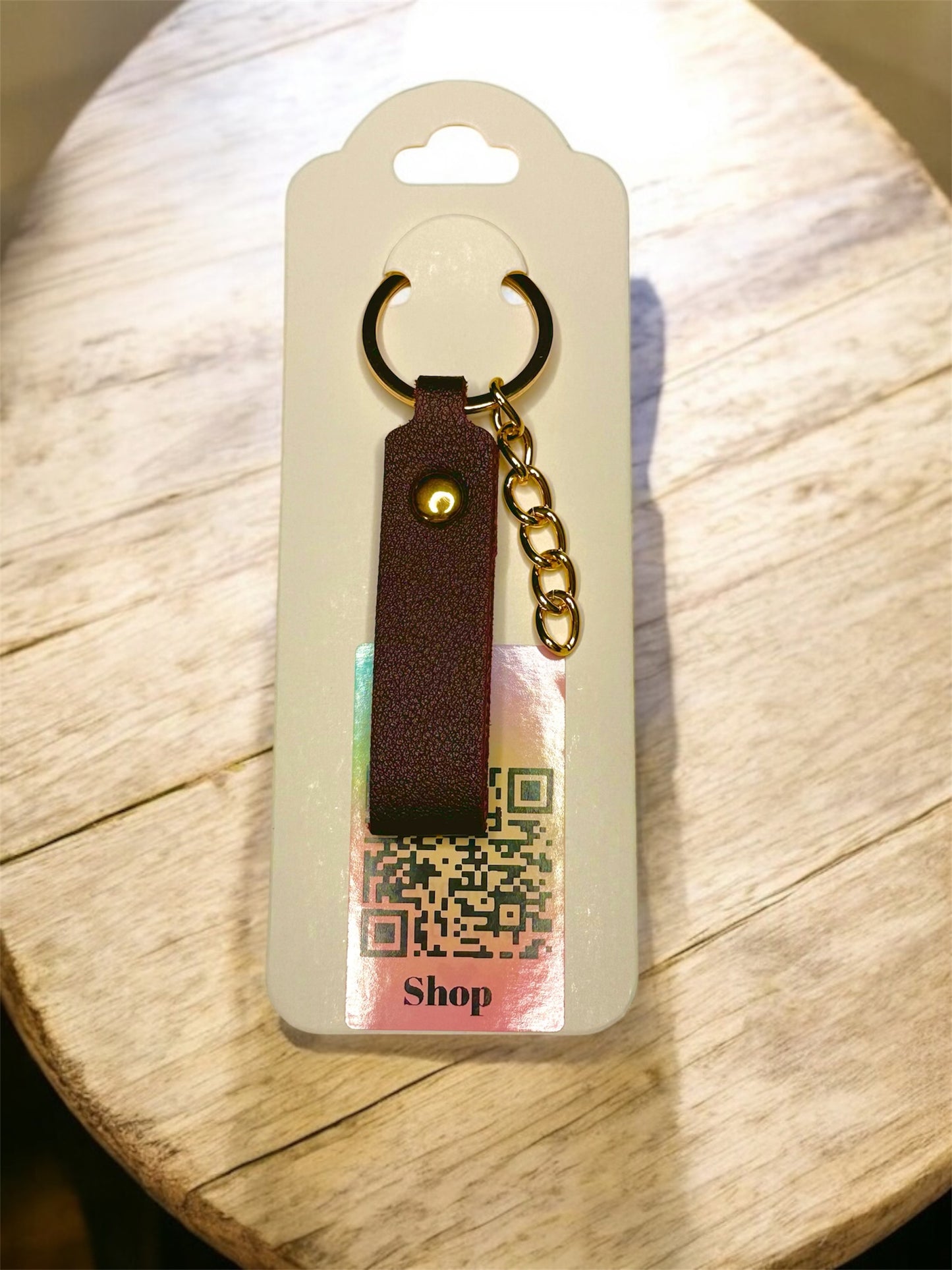 Charm Leather Strap Keychain