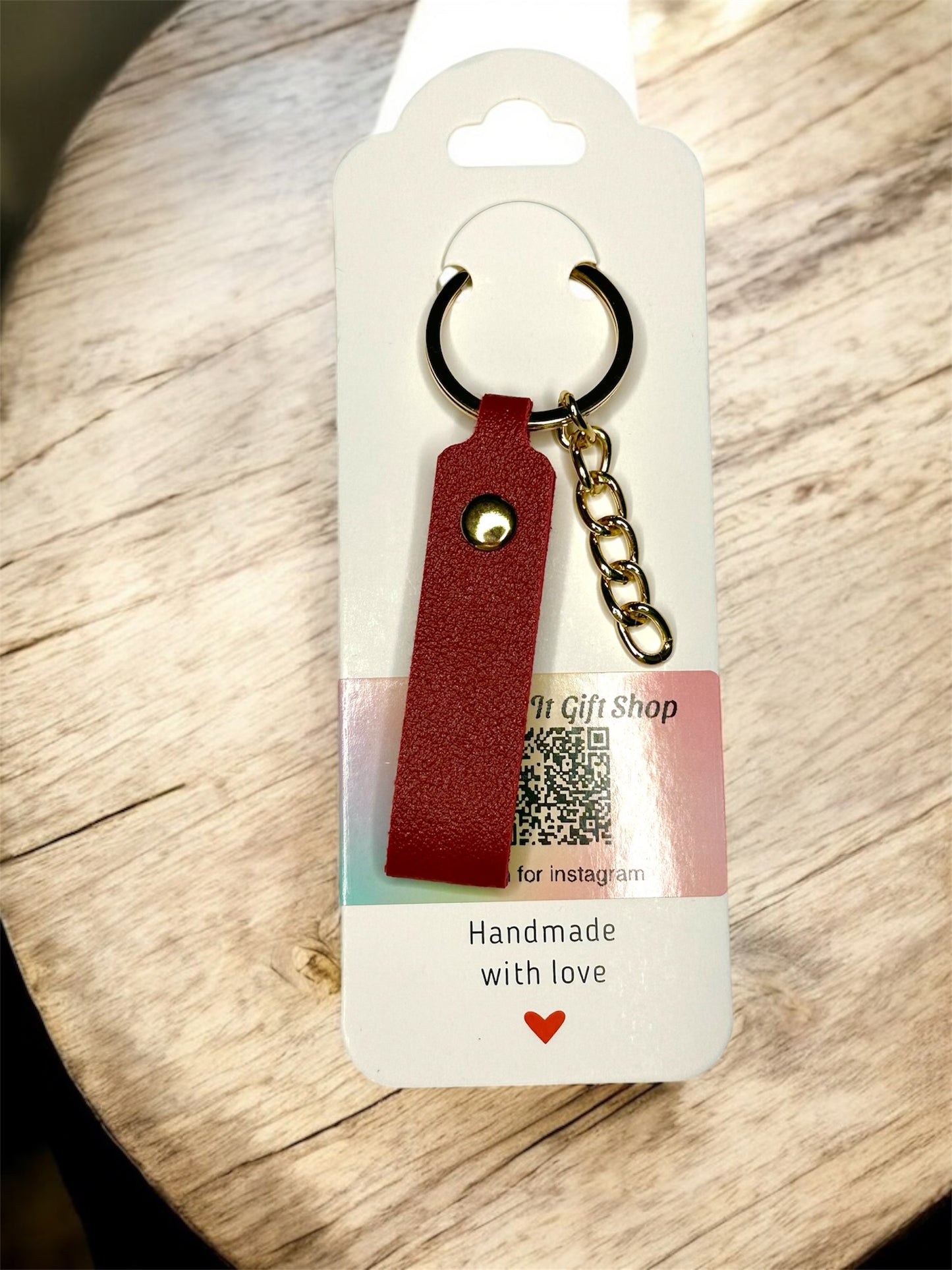 Charm Leather Strap Keychain