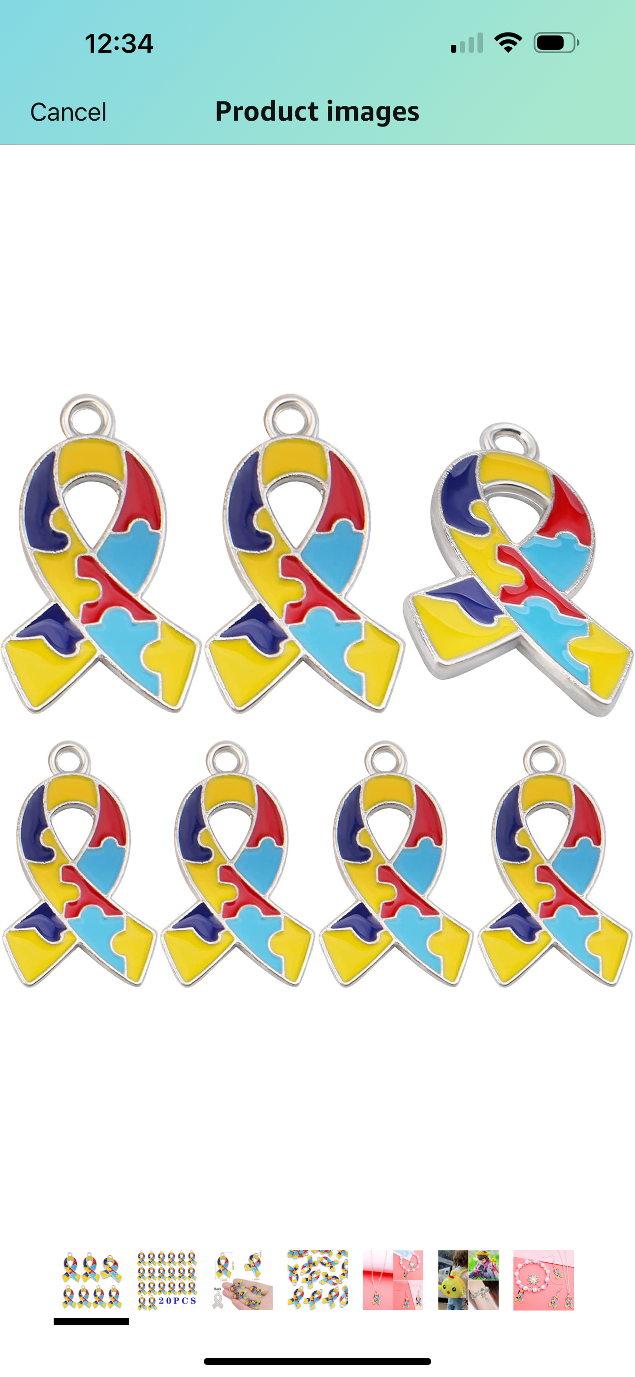 Autism Awareness Ribbon Charm