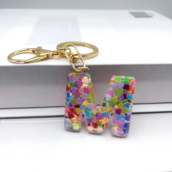 RESIN ALPHABET KEYCHAIN