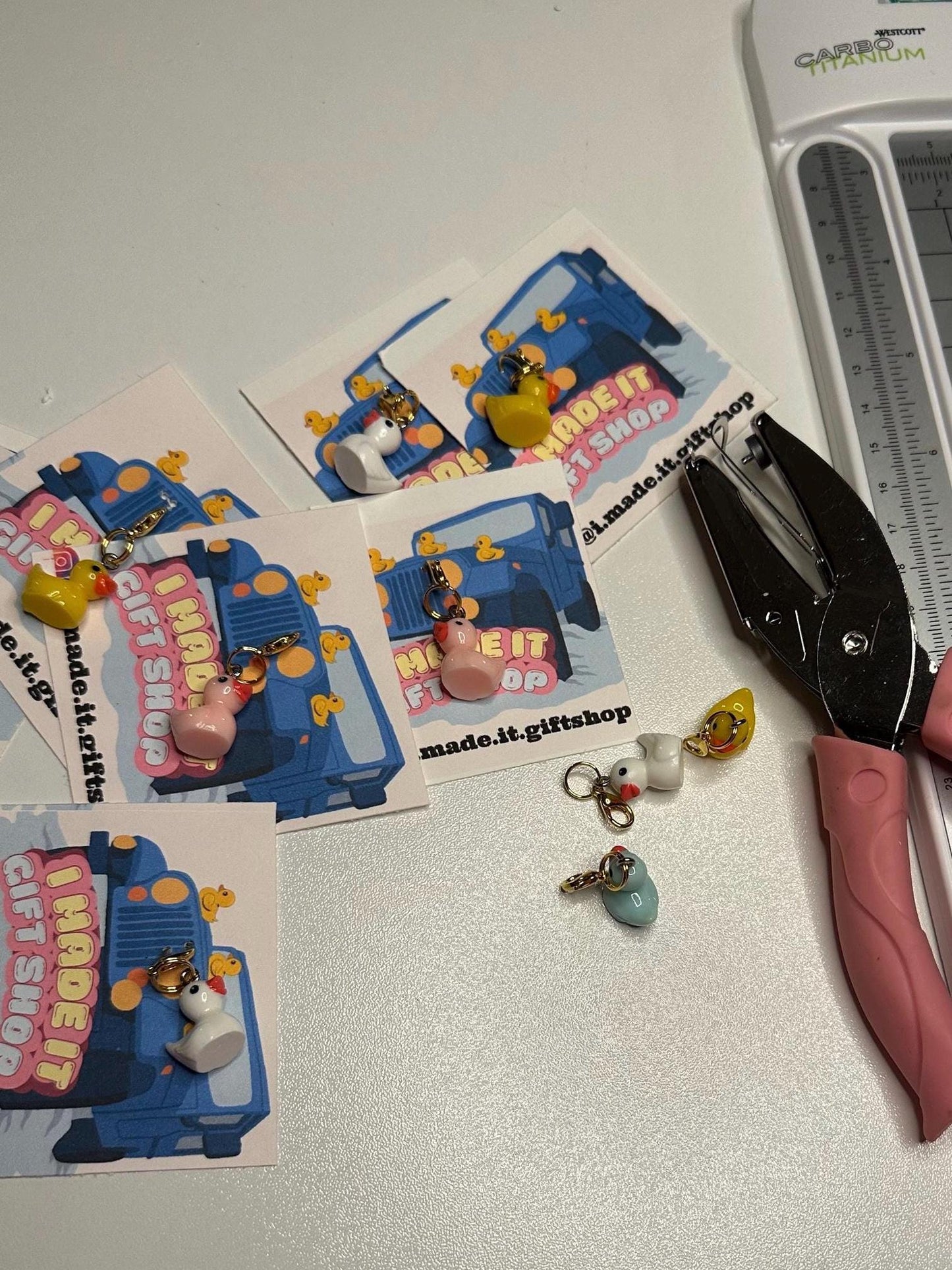 Jeep Rubber duck charms for jeep lovers keychain in pink, yellow, white, and blue Jeep Duck, Jeep, Rubber Duck, Keychain Charm