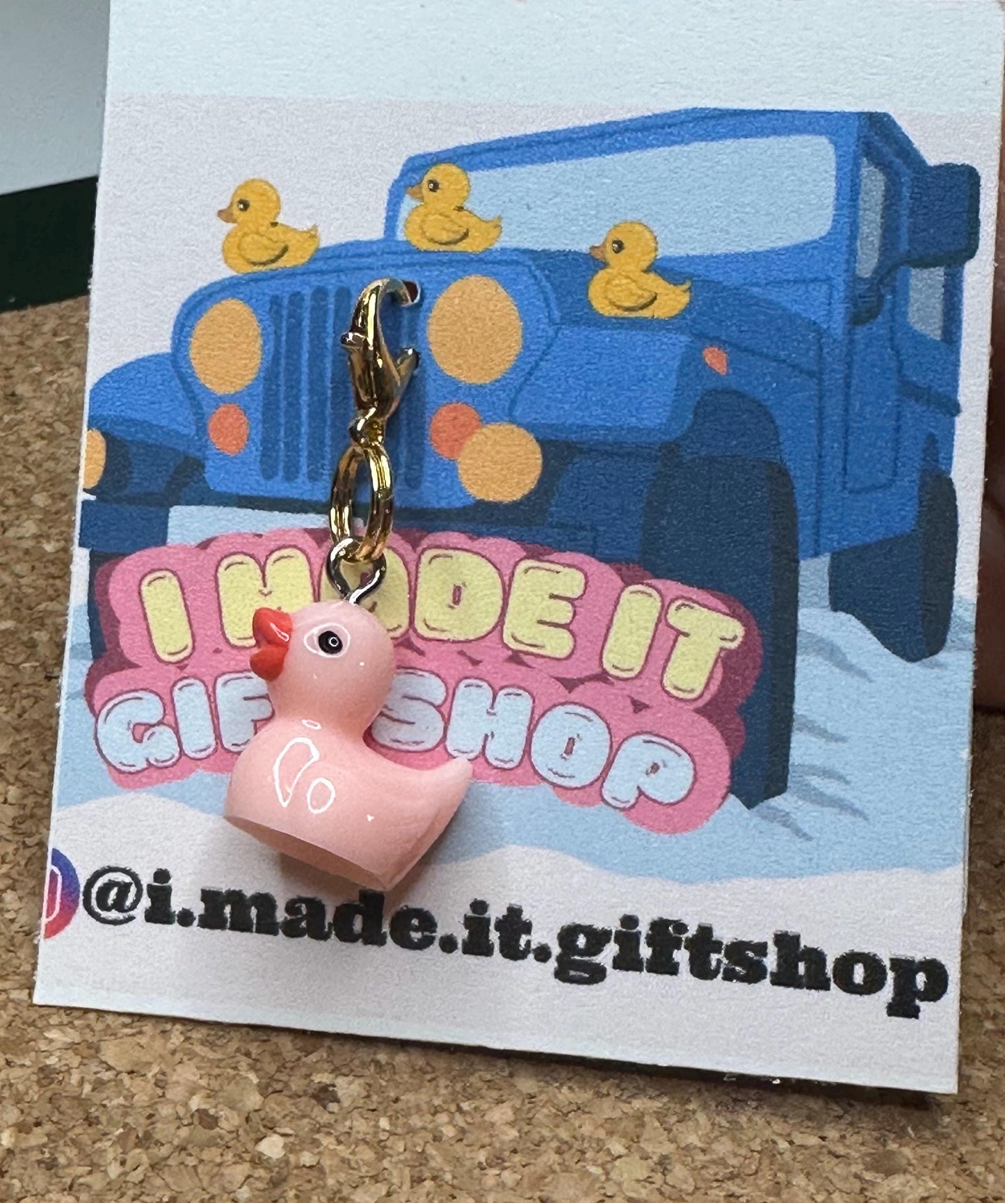 Jeep Rubber duck charms for jeep lovers keychain in pink, yellow, white, and blue Jeep Duck, Jeep, Rubber Duck, Keychain Charm