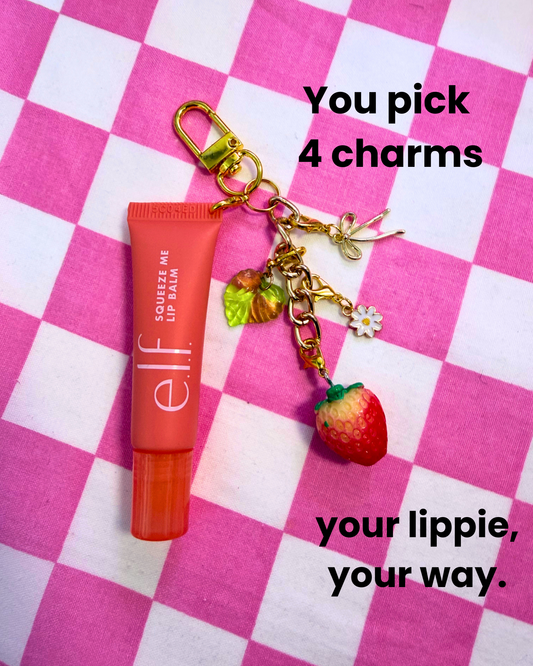 Bálsamo labial ELF fresa (rosa) con charms