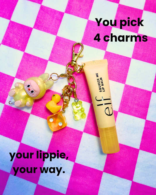 Bálsamo labial ELF vainilla (amarillo) con charms
