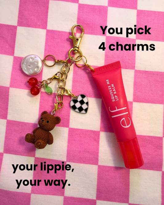 Bálsamo labial ELF fresa (rosa) con charms