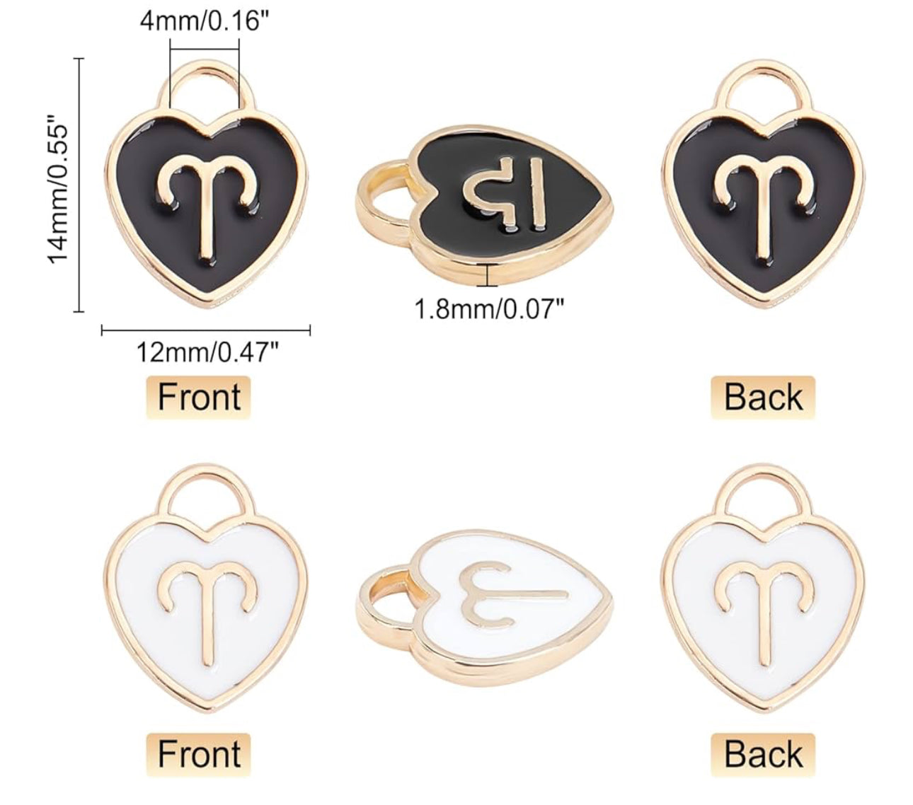 Individual Charm (Black Enamel & White Enamel Horoscope)