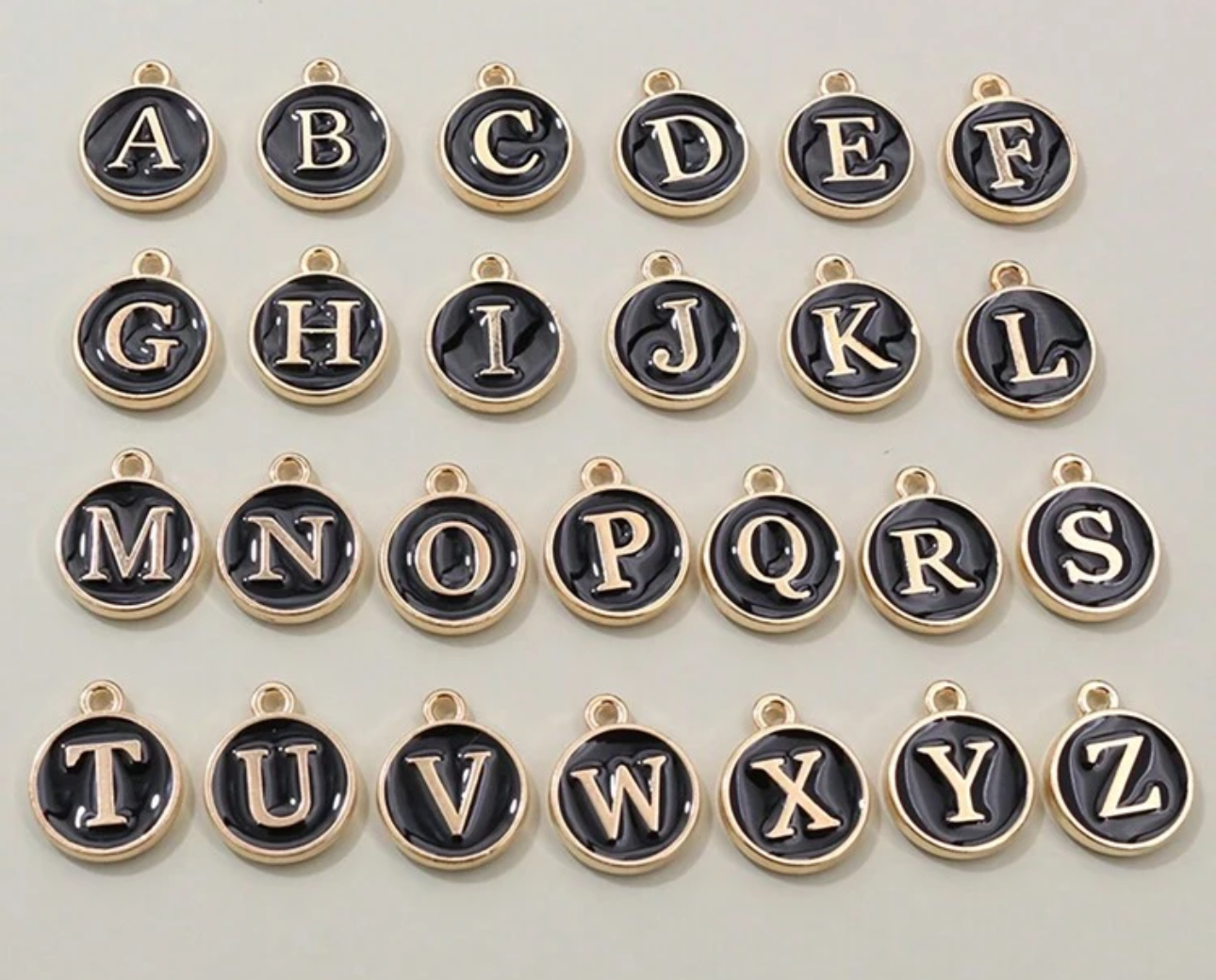 Individual Charm (Black Enamel Initial)