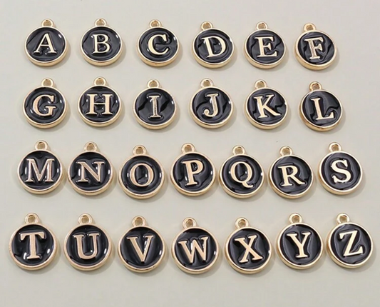 Individual Charm (Black Enamel Initial)
