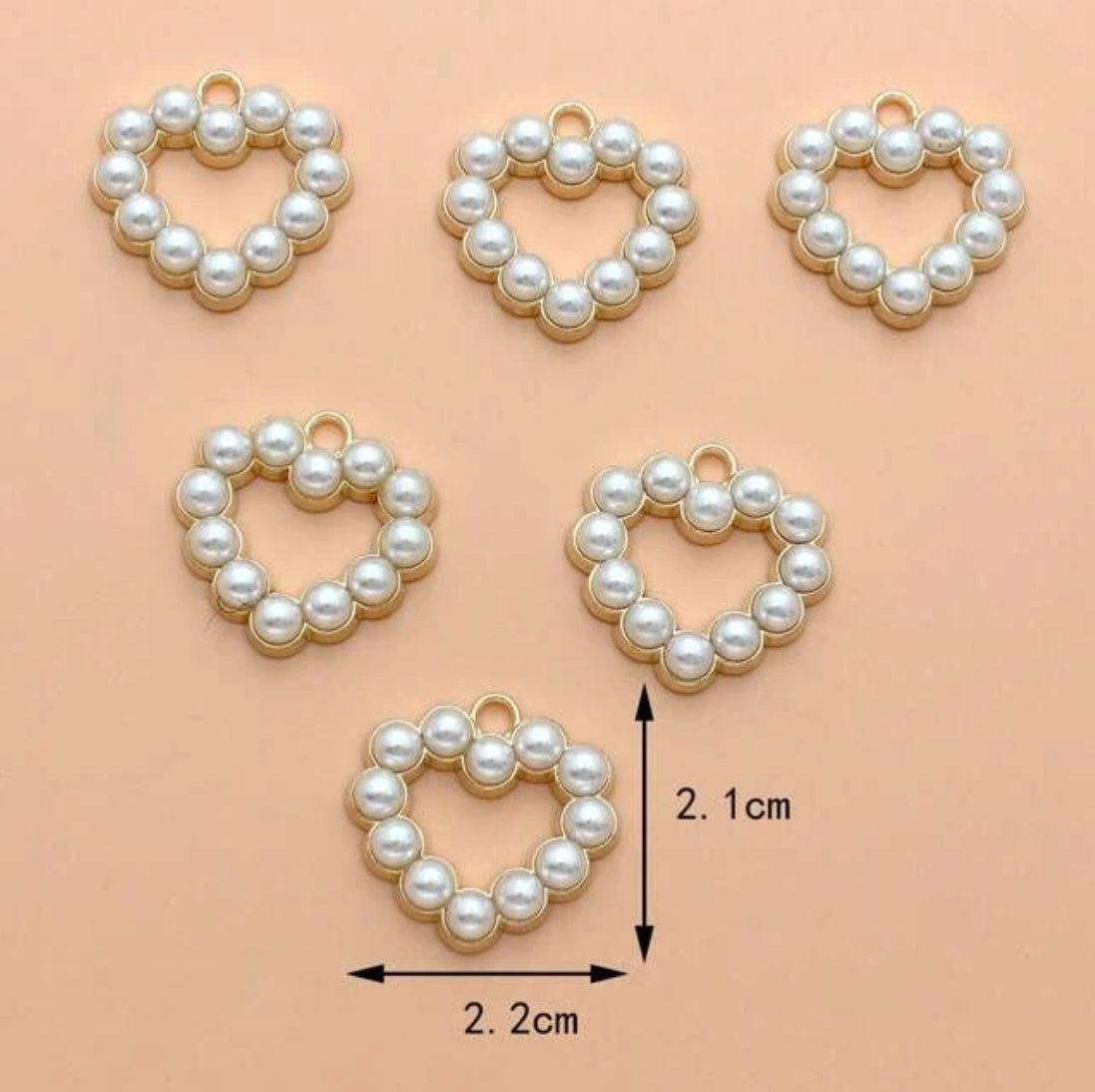 Individual Charm (pearl hearts)