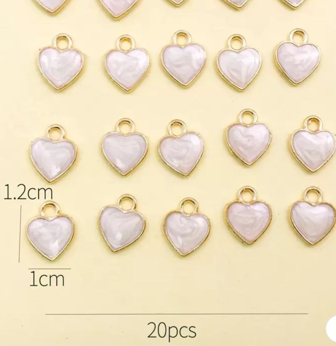 Individual Charm (white hearts)