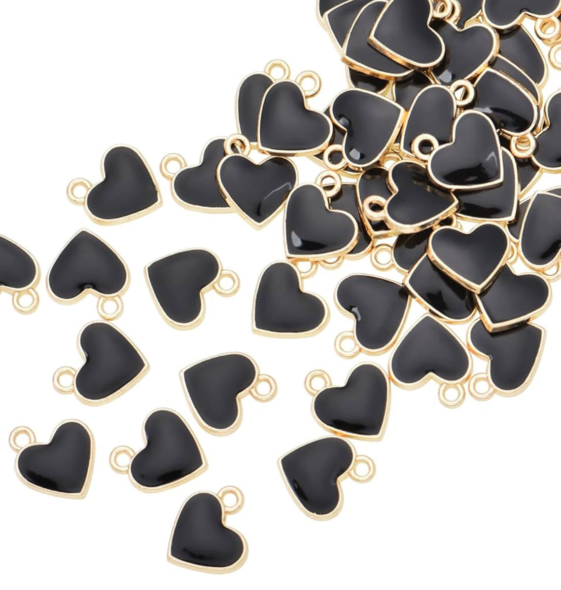 Individual Charm (black hearts)
