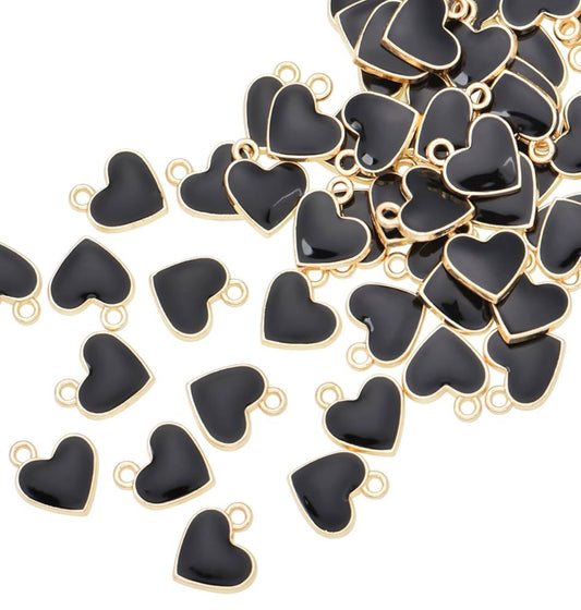 Individual Charm (black hearts)