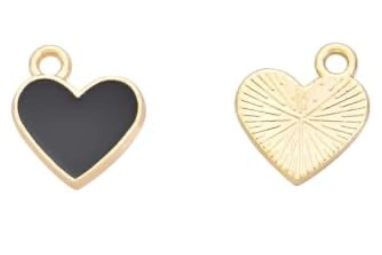 Individual Charm (black hearts)