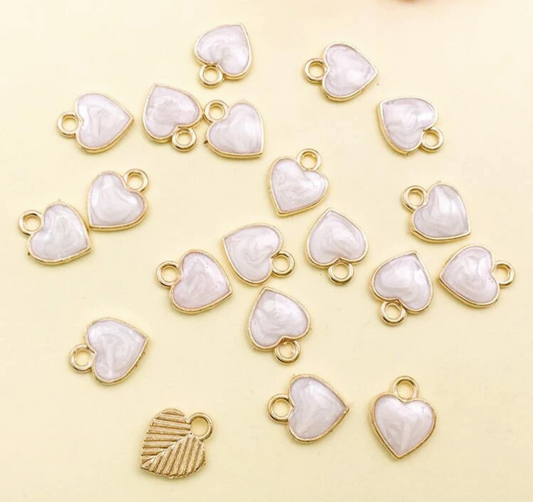 Individual Charm (white hearts)