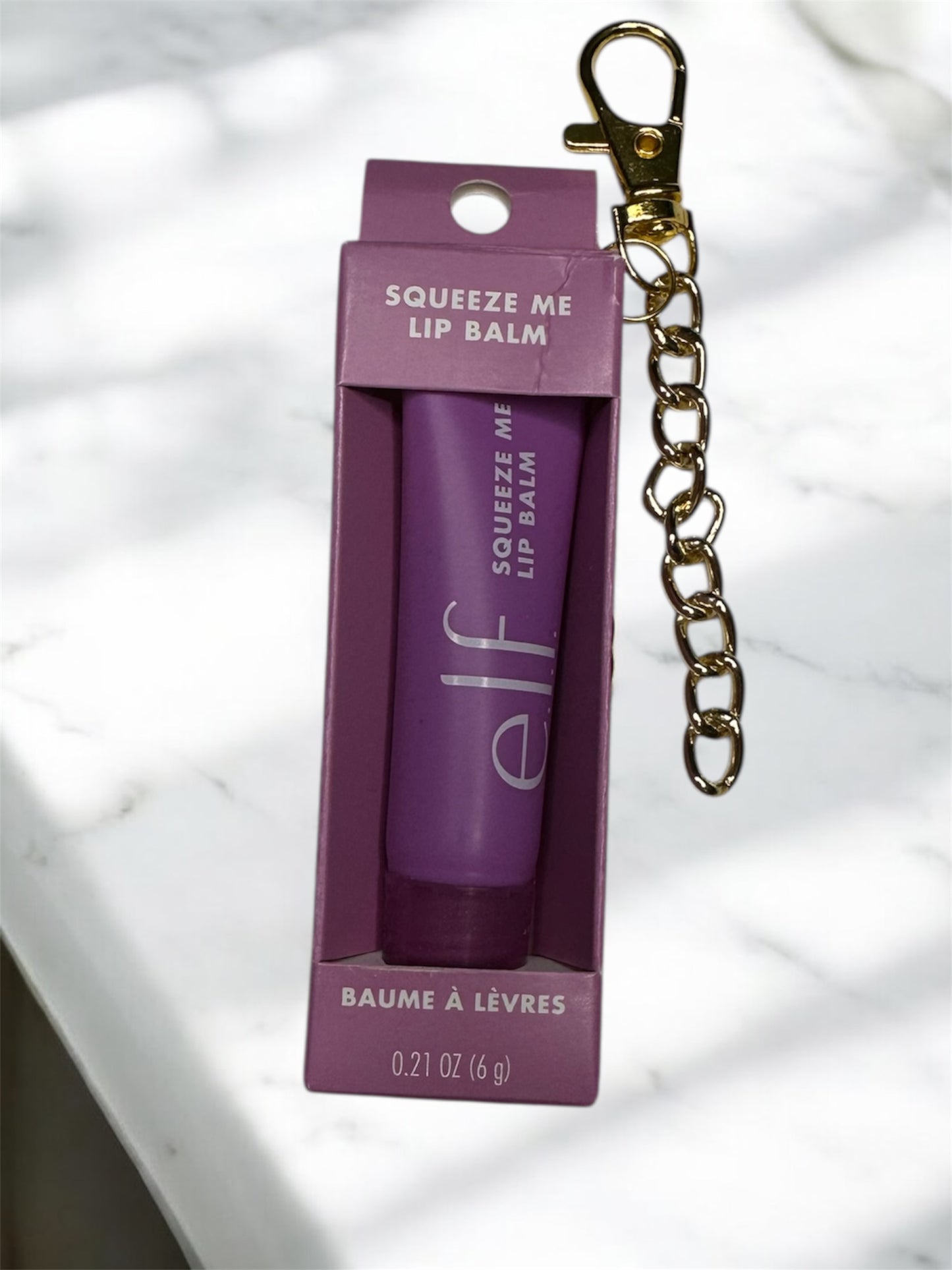 ELF grape (purple)  lip balm with charms and name personalization